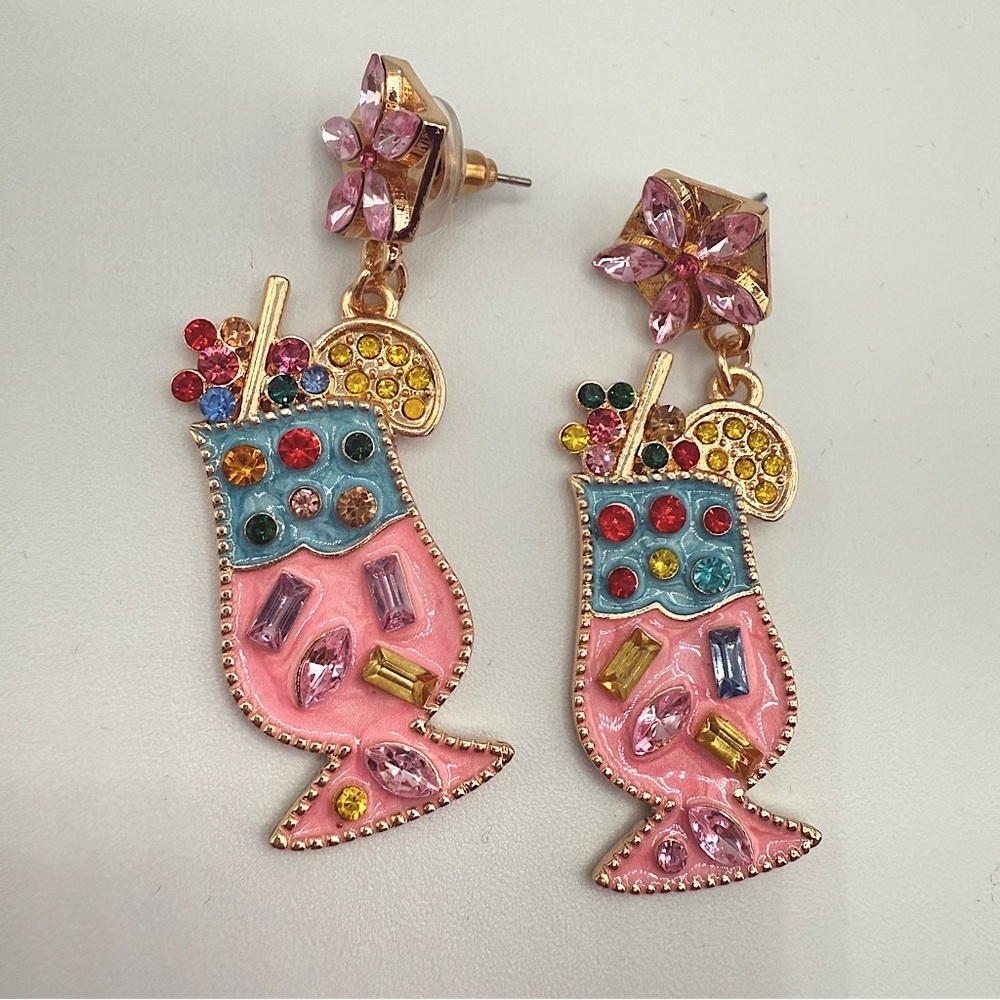 Summer Cocktail Fruity Drink Earrings